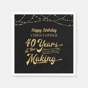 Serviette En Papier 40e anniversaire année dans le rendre heureux anni