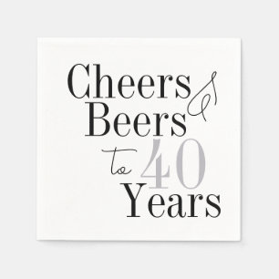 Serviette En Papier 40e anniversaire Bières et fête d'anniversaire