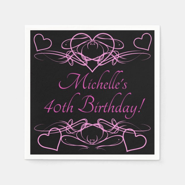 Serviette En Papier 40e anniversaire de la femme (Devant)