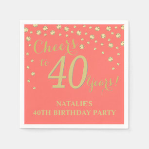 Serviette En Papier 40e anniversaire de la fête du Coral et du Diamant