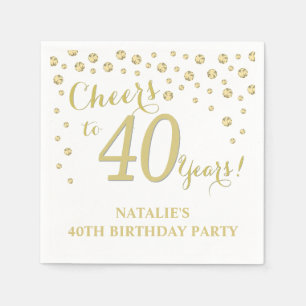 Serviette En Papier 40e anniversaire de la fête du Diamant blanc et d