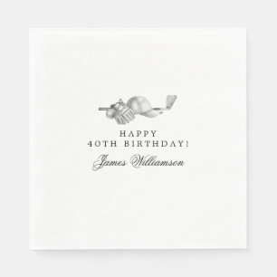 Serviette En Papier 40e Anniversaire Golf Thème modifiable