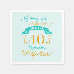 Serviette En Papier 40e anniversaire mieux avec l'âge