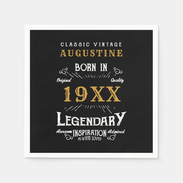 Serviette En Papier 40e anniversaire personnalisé (Devant)
