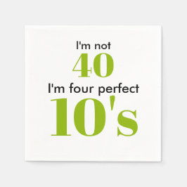 Serviette En Papier 40e anniversaire quatre parfait vert chaux