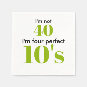 Serviette En Papier 40e anniversaire quatre parfait vert chaux