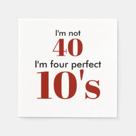 Serviette En Papier 40e anniversaire quatre parfaite dix cerise rouge