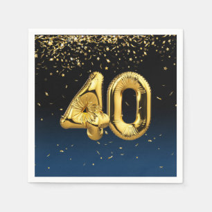 Serviette En Papier 40e Ballons d'or et serviettes Confetti
