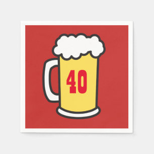 Serviette En Papier 40e jalon Anniversaire Bière Napkins