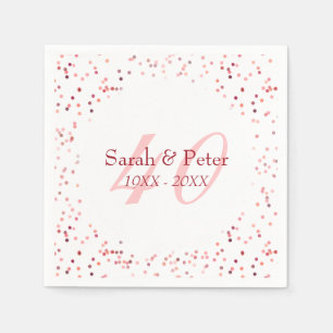 Serviette En Papier 40ème anniversaire du Mariage Ruby Stardust Confet