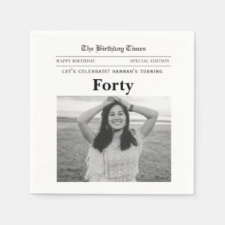 Serviette En Papier 40th Birthday Newspaper