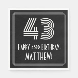 Serviette En Papier 43ème anniversaire : Art Déco Inspiré Look "43" + 