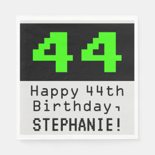 Serviette En Papier 44e anniversaire - Nerdy / Geeky Style "44" & Nom