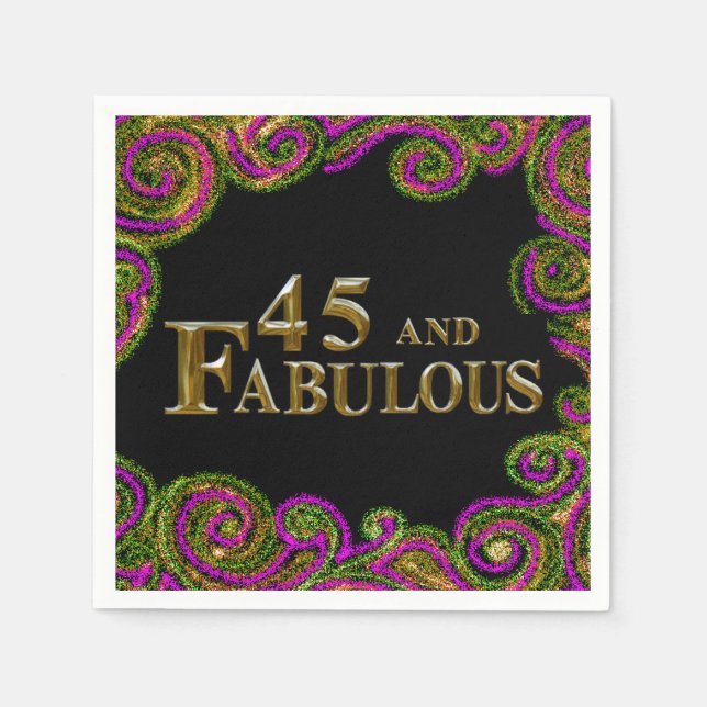 Serviette En Papier 45e anniversaire  (Devant)