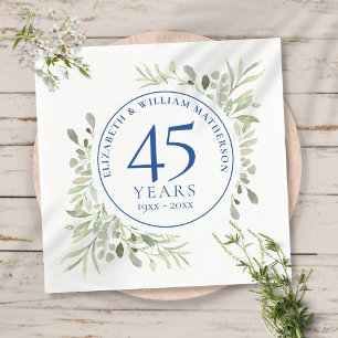 Serviette En Papier 45e anniversaire du 65e Mariage Verdure aquarelle
