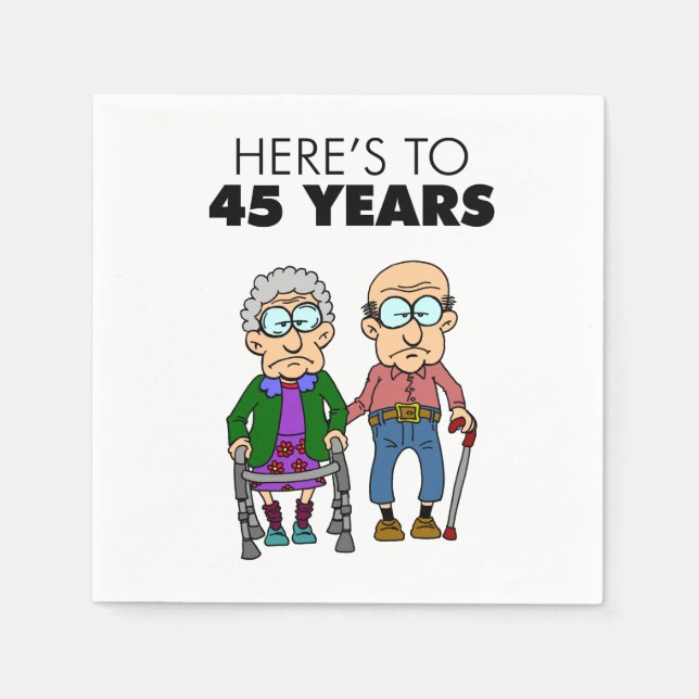 Serviette En Papier 45e anniversaire du Mariage vieillissant (Devant)