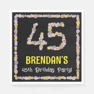 Serviette En Papier 45e Anniversaire : Nombre de fleurs florales, nom