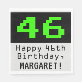 Serviette En Papier 46e anniversaire - Nerdy / Geeky Style "46" & Nom