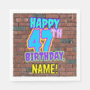 Serviette En Papier 47e Anniversaire ~ Regard amusant inspiré du graff