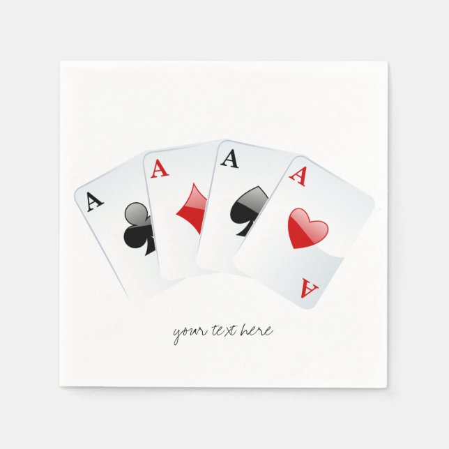 Serviette En Papier 4 Aces Casino Papier Jeu de Naples (Devant)