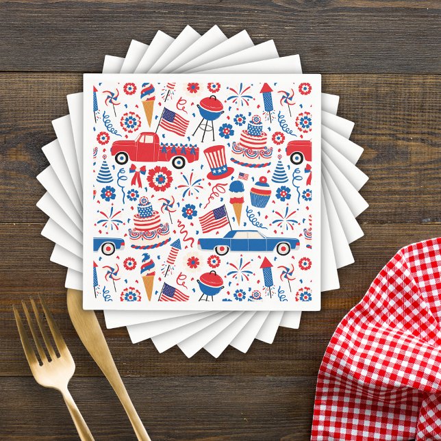 Serviette En Papier 4 juillet BBQ Americana (Créateur téléchargé)