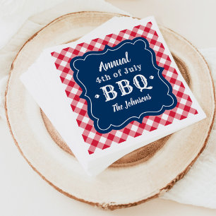 Serviette En Papier 4 juillet BBQ Marine En vichy coutume