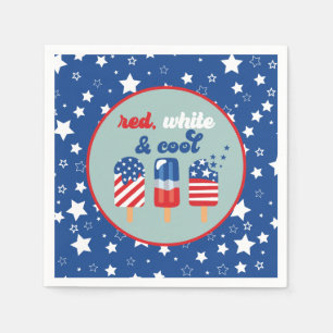 Serviette En Papier 4 juillet Bleu Rouge Blanc Anniversaire