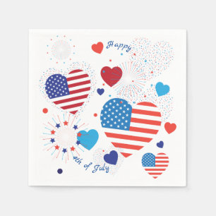 Serviette En Papier 4 juillet coutume patriotique de drapeau américai