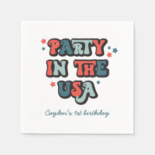 Serviette En Papier 4 juillet Fête d'anniversaire aux USA Invitation