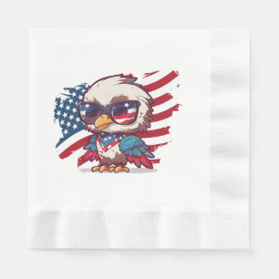 Serviette En Papier 4 juillet fête de l'indépendance aigles américains