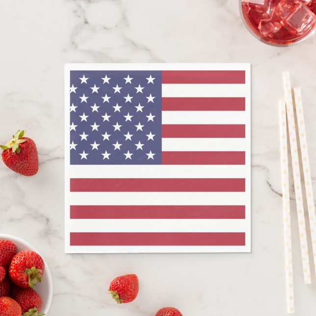 Serviette En Papier 4 juillet Fête de l'Indépendance Drapeau américain (En situation)