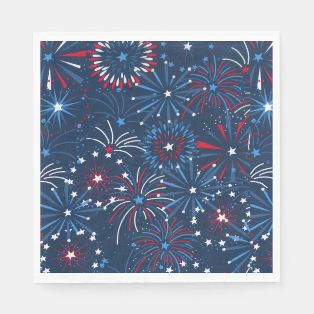 Serviette En Papier 4 juillet papier Fireworks (Devant)