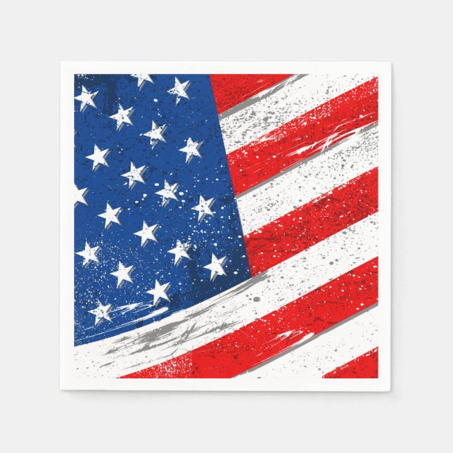 Serviette En Papier 4 juillet Patriotic Paper Napkins (Devant)