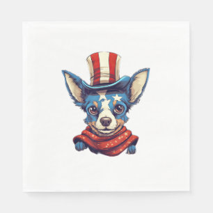 Serviette En Papier 4 juillet Patriotique Rat Terrier Chien