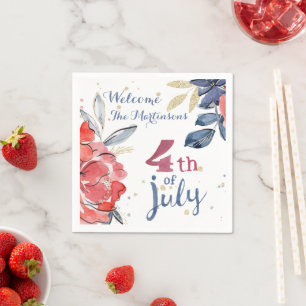 Serviette En Papier 4 juillet soirée élégante personnalisée