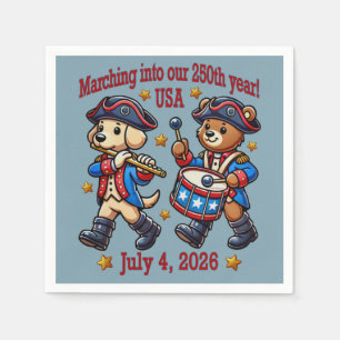 Serviette En Papier 4 juillet USA 250e anniversaire Semiquincentenaire