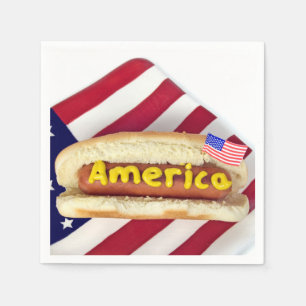 Serviette En Papier 4 juillet'Américain Hot Dog