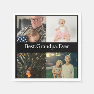 Serviette En Papier 4 Photo Collage Meilleur Grand-Père Jamais