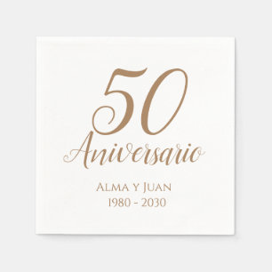 Serviette En Papier 50 Aniversario Espagne Cinquantième Anniversaire