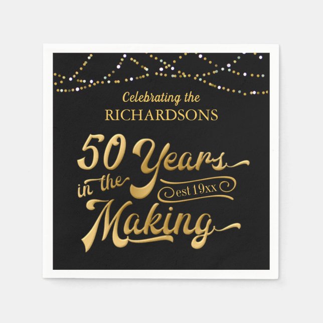 Serviette En Papier 50 ANS À L'OCCASION DU 50e anniversaire (Devant)