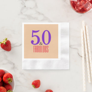 Serviette En Papier 50 ans et Fabuleux Anniversaire Minimaliste de Réf