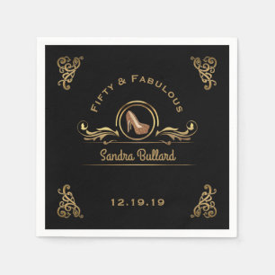 Serviette En Papier 50 et cinquantième fête d'anniversaire de talons