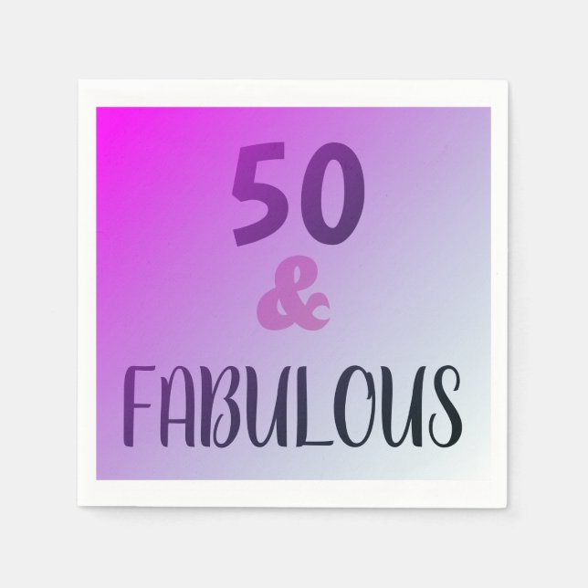 Serviette En Papier 50 Et Fabuleuse fête d'anniversaire (Devant)