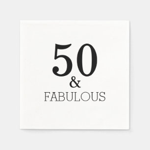 Serviette En Papier 50 Et Fabuleuse fête d'anniversaire Noir Blanc Élé
