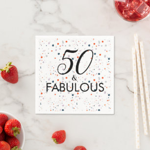 Serviette En Papier 50 Et Fabuleuse fête d'anniversaire personnalisabl