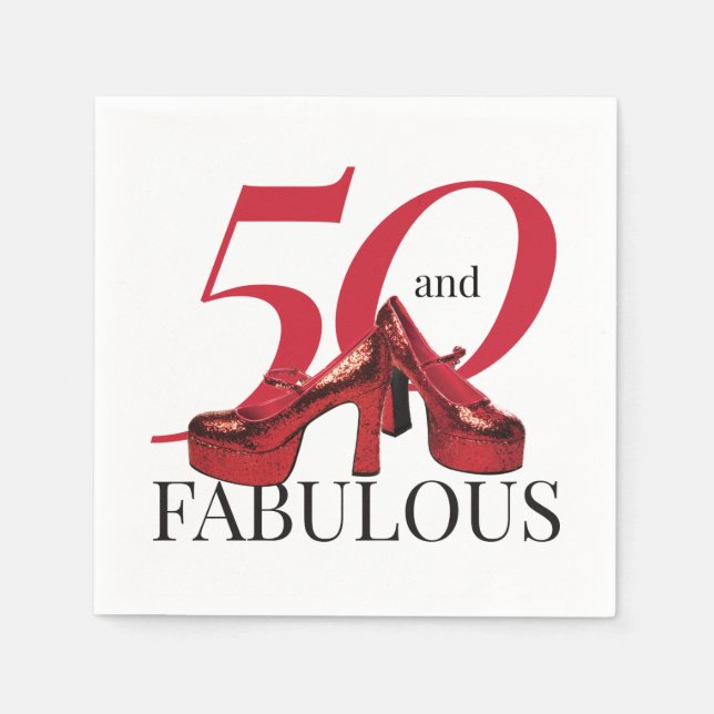Serviette En Papier 50 et fabuleuse fête du 50e anniversaire (Devant)