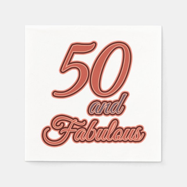 Serviette En Papier 50 et fabuleuse fête du 50e anniversaire (Devant)