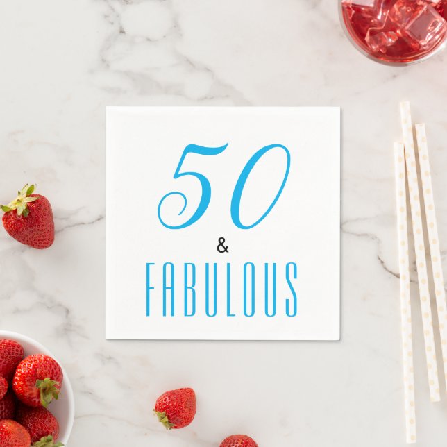 Serviette En Papier 50 Et Fabuleuses serviettes d'anniversaire (En situation)