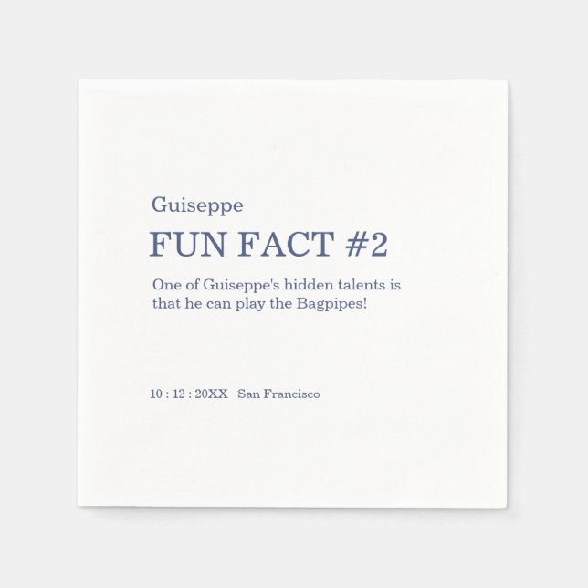 Serviette En Papier 50 et fabuleux 50e anniversaire Fun Fact (Devant)