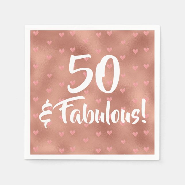 Serviette En Papier 50 et Fabuleux anniversaire (Devant)